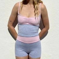 Pink & Grey Patchwork Shrug + Top + Shorts - Thumbnail 4