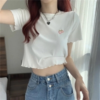 Strawberry Embroidery Ruffle Short Sleeve Shirt  - Thumbnail 1