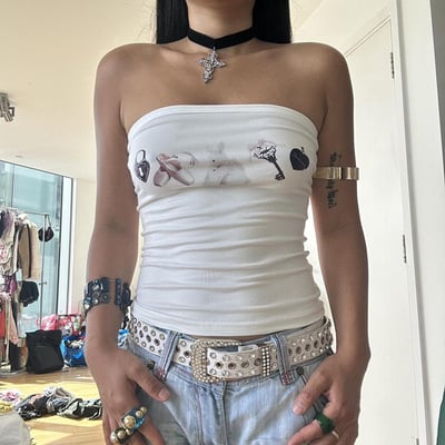 Ballet print tube top