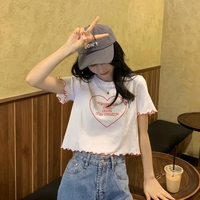 Heart Ruffle Short Sleeve T-shirt  - Thumbnail 3