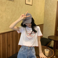 Heart Ruffle Short Sleeve T-shirt  - Thumbnail 7