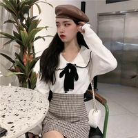 Bow Peterpan Collar Knit Sweater  - Thumbnail 2