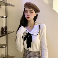 Bow Peterpan Collar Knit Sweater  - Thumbnail 3