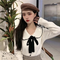 Bow Peterpan Collar Knit Sweater  - Thumbnail 5
