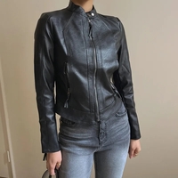 Black PU Leather Zipper Jacket  - Thumbnail 3