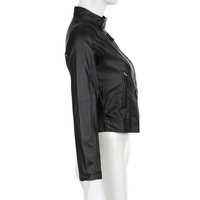 Black PU Leather Zipper Jacket  - Thumbnail 6