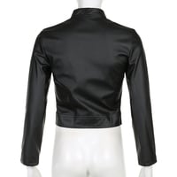 Black PU Leather Zipper Jacket  - Thumbnail 7