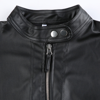 Black PU Leather Zipper Jacket  - Thumbnail 8