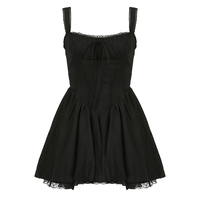 White Lace Panel A-Line Corset Dress  - Thumbnail 6