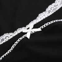 Black Bow Square Collar Long Sleeve Shirt  - Thumbnail 8