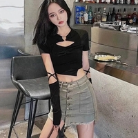 Heart Hollow Out Short Sleeve Shirt - Thumbnail 5