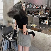 Heart Hollow Out Short Sleeve Shirt - Thumbnail 6