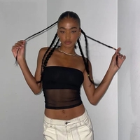 Black Mesh Tube Top - Thumbnail 2
