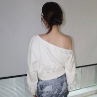 Bow Rhinestone Off Shoulder Sweater  - Thumbnail 4