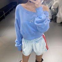 Bow Rhinestone Off Shoulder Sweater  - Thumbnail 5