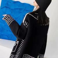 Graffiti Knitted Cardigan Jacket - Thumbnail 6