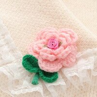 Chic Floral Lapel Knitted Sweater Cardigan - Thumbnail 6