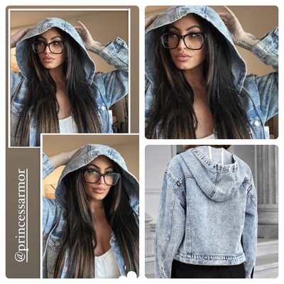 Hooded denim jacket-td - Thumbnail 1