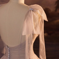 Cute V-neck Tulle Long Prom Dress Evening Dress,1624 - Thumbnail 2