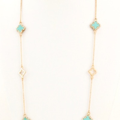 Crystal clover necklace set