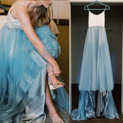 Wedding dresses bridal gown spaghetti straps tulle  - Thumbnail 1