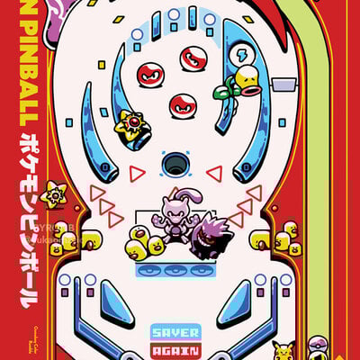 Double-sided pinball poster