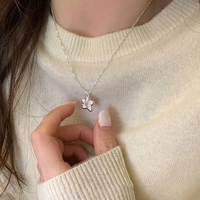 Pink Rhinestone Crystal Star Pendant Necklace  - Thumbnail 4