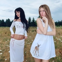 Girly Girl Print One Shoulder Long Sleeve Crop Top  - Thumbnail 2