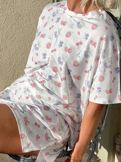 2PCS Floral Oversized Pajama Set