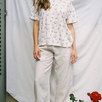 2PCS Floral Oversized Pajama Set - Thumbnail 4