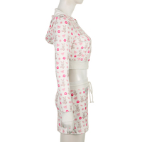 2PCS Rabbit Print Tracksuit Hoodie + Mini Skirt Set - Thumbnail 6