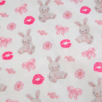 2PCS Rabbit Print Tracksuit Hoodie + Mini Skirt Set - Thumbnail 8