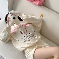 Cat Question Mark Graphic Print Loose Sweatshirt  - Thumbnail 1