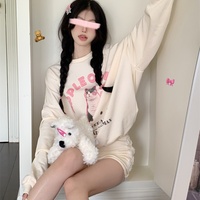 Cat Question Mark Graphic Print Loose Sweatshirt  - Thumbnail 6