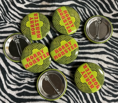 HORNY MONSTER 1.5” button 