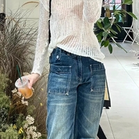 White Crochet See Through Sweater  - Thumbnail 2