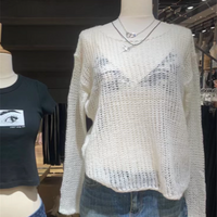 White Crochet See Through Sweater  - Thumbnail 6