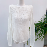 White Crochet See Through Sweater  - Thumbnail 7