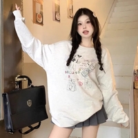 Grey Animal Fleece Crew Neck Sweater  - Thumbnail 3