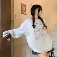 Grey Animal Fleece Crew Neck Sweater  - Thumbnail 4