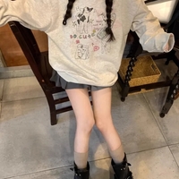 Grey Animal Fleece Crew Neck Sweater  - Thumbnail 5