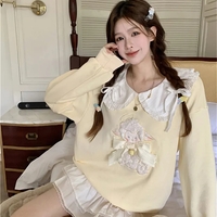 Yellow Sheep Peterpan Collar Sweatshirt  - Thumbnail 2