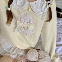 Yellow Sheep Peterpan Collar Sweatshirt  - Thumbnail 3