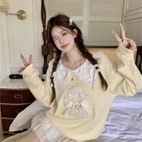 Yellow Sheep Peterpan Collar Sweatshirt  - Thumbnail 5