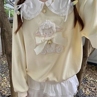 Yellow Sheep Peterpan Collar Sweatshirt  - Thumbnail 6