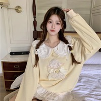Yellow Sheep Peterpan Collar Sweatshirt  - Thumbnail 7