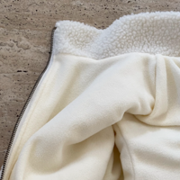 Fluffy Fleece Bear Embroidery Loose Zipper Jacket  - Thumbnail 8