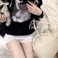 Black Rabbit Bow Loose Hoodie  - Thumbnail 7
