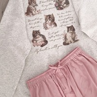 Cat Letter Print Loose Sweatshirt  - Thumbnail 7