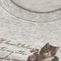 Cat Letter Print Loose Sweatshirt  - Thumbnail 9